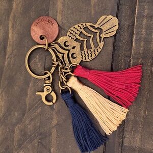 Sakroots Metal Owl With Tassels Bag Charm